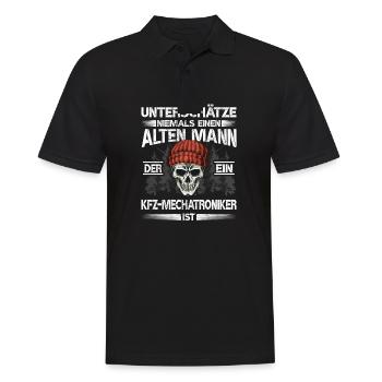 Kfz Mechatroniker - Männer Poloshirt - Schwarz - Vorne - Kai (181cm)