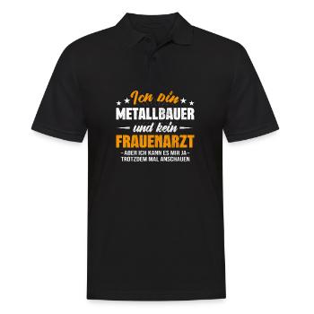 Metallbauer - Männer Poloshirt - Schwarz - Vorne - Kai (181cm)