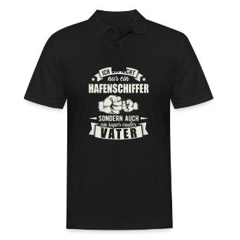 Hafenschiffer - Männer Poloshirt - Schwarz - Vorne - Kai (181cm)