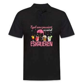 Flamingo Junggesellenabschied Frauen jga Saufen - Männer Poloshirt - Schwarz - Vorne - Kai (181cm)