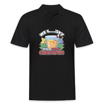 Conception de whisky de Noël pour un amateur de boisson de Noël - Polo Homme - noir - Devant - Kai (181cm)