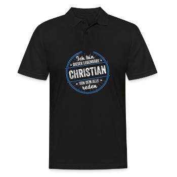 Ich bin dieser legendärer Christian Name - Männer Poloshirt - Schwarz - Vorne - Kai (181cm)