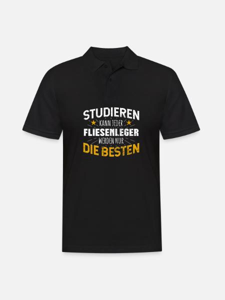 Fliesenleger - Männer Poloshirt - Schwarz