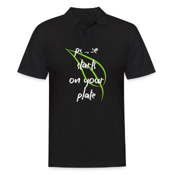 Vegan Veganer Tierschutz Vegetarier Vegetarisch - Männer Poloshirt - Schwarz - Vorne - Kai (181cm)