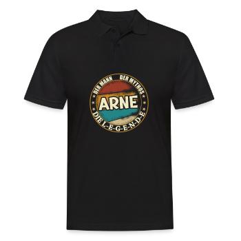 Arne Vorname Name Geburtstag - Männer Poloshirt - Schwarz - Vorne - Kai (181cm)