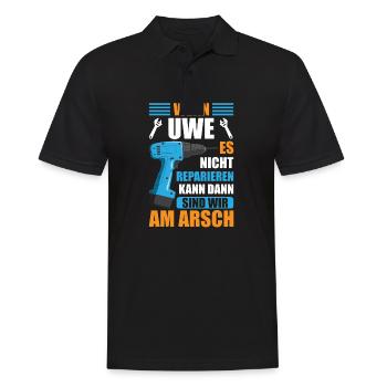 Uwe Vorname Name Geburtstag Reparieren - Männer Poloshirt - Schwarz - Vorne - Kai (181cm)