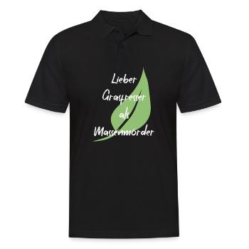 Vegan Veganer Tierschutz Vegetarier Vegetarisch - Männer Poloshirt - Schwarz - Vorne - Kai (181cm)