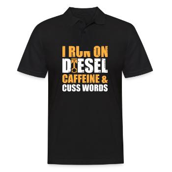 Mechanic Car Garage - Run On Diesel, Caffeine and - Männer Poloshirt - Schwarz - Vorne - Kai (181cm)