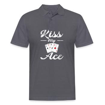 Poker Kiss my Ace - Männer Poloshirt - Anthrazit - Vorne - Nico (186cm)