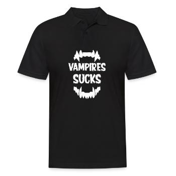 VAMPIRES SUCKS - Männer Poloshirt - Schwarz - Vorne - Kai (181cm)
