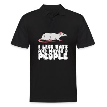 Ich Mag Ratten Und Vielleicht 3 Menschen - Männer Poloshirt - Schwarz - Vorne - Kai (181cm)