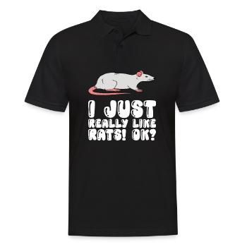 J’aime beaucoup les rats - Polo Homme - noir - Devant - Kai (181cm)