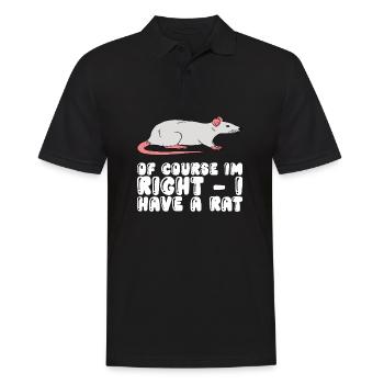 Natürlich Habe Ich Recht, Ich Habe Eine Ratte - Männer Poloshirt - Schwarz - Vorne - Kai (181cm)