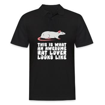 So Sieht Ein Echter Rattenliebhaber Aus - Männer Poloshirt - Schwarz - Vorne - Kai (181cm)