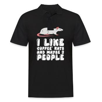 Ich Mag Kaffeeratten Und Vielleicht 3 Leute - Männer Poloshirt - Schwarz - Vorne - Kai (181cm)