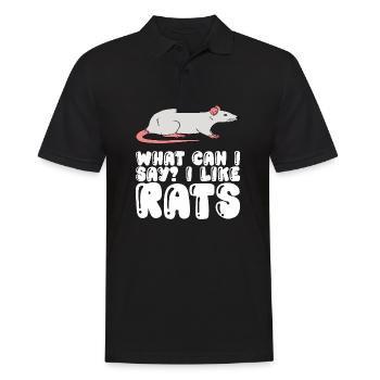 Was Soll Ich Sagen, Ich Mag Ratten - Männer Poloshirt - Schwarz - Vorne - Kai (181cm)