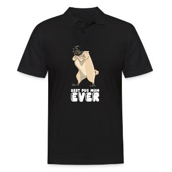 Best Pug Mom Ever - Men's Polo Shirt - black - Front - Kai (181cm)