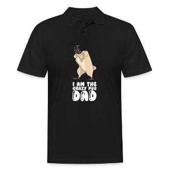 I Am The Crazy Pug Dad - Männer Poloshirt - Schwarz - Vorne - Kai (181cm)