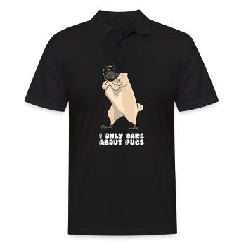 I Only Care About Pugs - Men's Polo Shirt - black - Front - Kai (181cm)