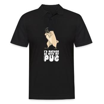 I'd Rather Be With My Pug - Men's Polo Shirt - black - Front - Kai (181cm)