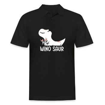 Winosaurus Dinosaur Wine Drinking Winosaur Wine - Männer Poloshirt - Schwarz - Vorne - Kai (181cm)
