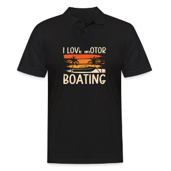 I Love Motor Bootfahren Lustig Bootfahren - Männer Poloshirt - Schwarz - Vorne - Kai (181cm)
