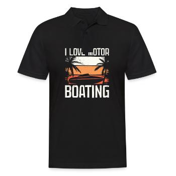 I Love Motor Bootfahren Lustig Bootfahren - Männer Poloshirt - Schwarz - Vorne - Kai (181cm)
