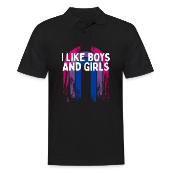 I Like Boys and Girls Bisexual LGBTQ Bi Pride - Männer Poloshirt - Schwarz - Vorne - Kai (181cm)