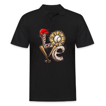 Love Baseball Player College Fantasy Baseball Team - Männer Poloshirt - Schwarz - Vorne - Kai (181cm)
