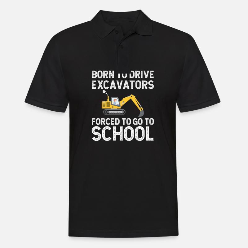 Baggerfahrer Bagger Schule - Männer Poloshirt - Schwarz
