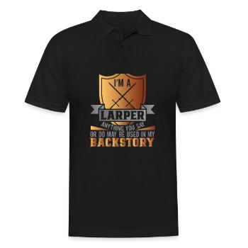Live Action Rollenspiel Larp Larper Fantasy - Männer Poloshirt - Schwarz - Vorne - Kai (181cm)