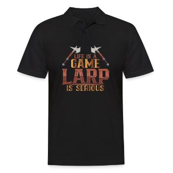 Live Action Rollenspiel Larp Larper Fantasy - Männer Poloshirt - Schwarz - Vorne - Kai (181cm)