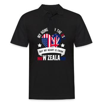 Neuseeland Kultur Kiwi Vogel Neuseeland Flagge - Männer Poloshirt - Schwarz - Vorne - Kai (181cm)