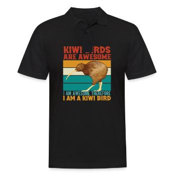 Neuseeland Kultur Kiwi Vogel Neuseeland Flagge - Männer Poloshirt - Schwarz - Vorne - Kai (181cm)