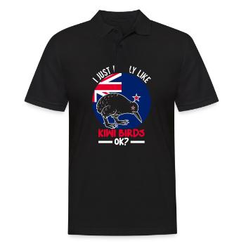 Neuseeland Kultur Kiwi Vogel Neuseeland Urlaub - Männer Poloshirt - Schwarz - Vorne - Kai (181cm)