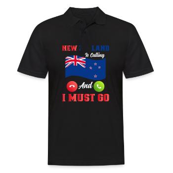 Neuseeland Kultur Kiwi Vogel Neuseeland Flagge - Männer Poloshirt - Schwarz - Vorne - Kai (181cm)