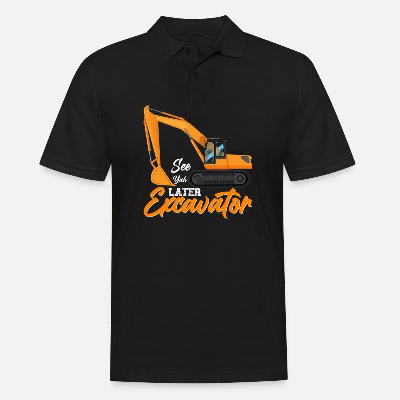 Baggerfahrer Bagger Führerschein Retro Bagger - Männer Poloshirt - Schwarz