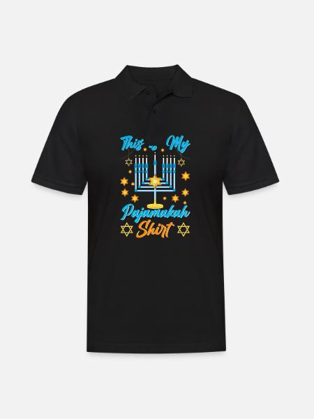 Hanoukka Hanoukka Dreidel Latkes Hanoukka - Polo Homme - noir