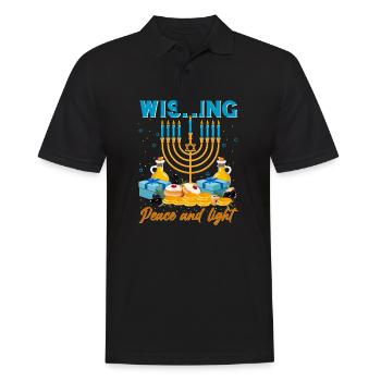 Chanukka Hanukka Dreidel Latkes Hanukkah - Männer Poloshirt - Schwarz - Vorne - Kai (181cm)
