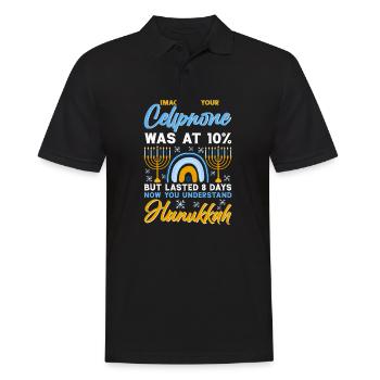 Chanukka Hanukka Dreidel Latkes Hanukkah - Männer Poloshirt - Schwarz - Vorne - Kai (181cm)