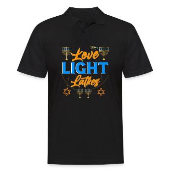 Chanukka Hanukka Dreidel Latkes Hanukkah - Männer Poloshirt - Schwarz - Vorne - Kai (181cm)