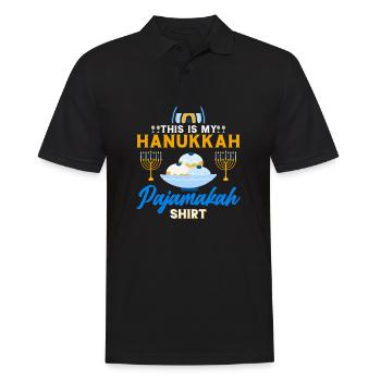 Chanukka Hanukka Dreidel Latkes Hanukkah - Männer Poloshirt - Schwarz - Vorne - Kai (181cm)
