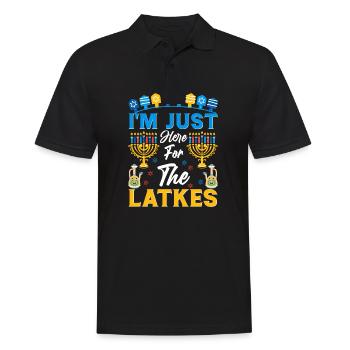 Chanukka Hanukka Dreidel Latkes Hanukkah - Männer Poloshirt - Schwarz - Vorne - Kai (181cm)
