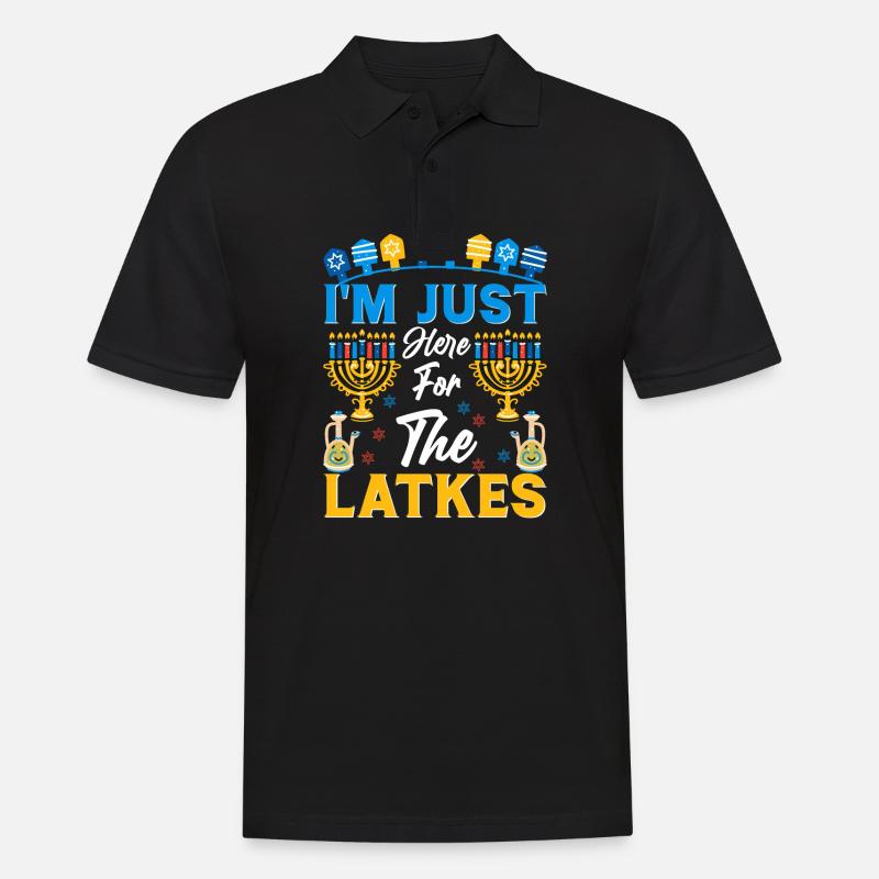 Hanoukka Hanoukka Dreidel Latkes Hanoukka - Polo Homme - noir