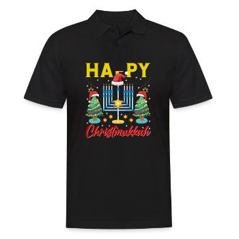 Hanukkah Hanukkah Dreidel Feast Christmas - Men's Polo Shirt - black - Front - Kai (181cm)