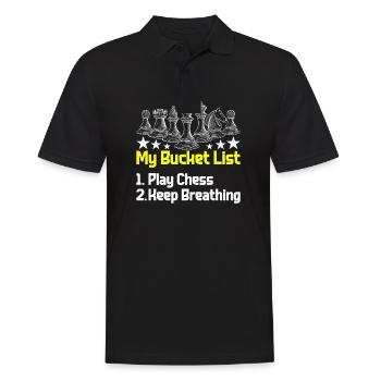 Schach Figuren Schachbrett Schachspieler Schach - Männer Poloshirt - Schwarz - Vorne - Kai (181cm)