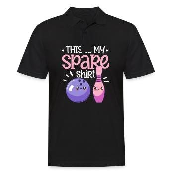 Bowling Game Lover Bowling Player - Funny This Is - Men's Polo Shirt - black - Front - Kai (181cm)