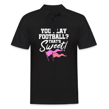 You play football? That's sweet - Männer Poloshirt - Schwarz - Vorne - Kai (181cm)