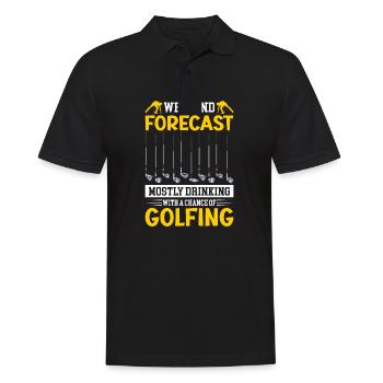 Golf Golfen Golfspieler Golfspieler Golfschläger - Männer Poloshirt - Schwarz - Vorne - Kai (181cm)