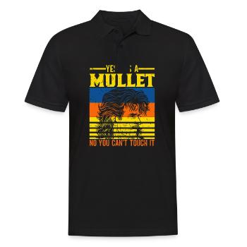 Mullet Hairstyle Vokuhila Hairstyle - Men's Polo Shirt - black - Front - Kai (181cm)